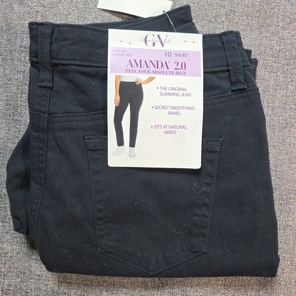 Gloria Vanderbilt Denim - Gloria Vanderbilt‎ Amanda 2.0 Slim Leg Classic Rise Denim Jeans Womens 10 Short